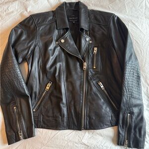 Black leather jacket Lucky Brand